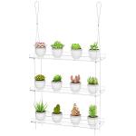 Adjustable 3-Tier Acrylic Window Plant Shelves