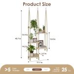 Wooden Window Plant Hanger with Shelves for Indoors
