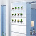 Adjustable 3-Tier Acrylic Window Plant Shelves