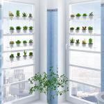 Adjustable 3-Tier Acrylic Window Plant Shelves
