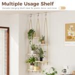 Wooden Window Plant Hanger with Shelves for Indoors