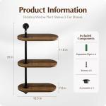 Rotating 3-Tier Wooden Window Plant Shelves