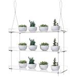 3-Tier Adjustable Hanging Plant Shelves for Windows