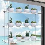 3-Tier Adjustable Hanging Plant Shelves for Windows