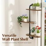 Rotating 3-Tier Wooden Window Plant Shelves