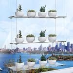 3-Tier Adjustable Hanging Plant Shelves for Windows