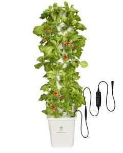 DPROOTS Hydroponic Tower Growing System,45 Pods Vertical Garden,Suitable for Indoor and Greenhouse, Grow Herbs and Vegetables,Houseplant Farming with Water Circulation and Automatic Timer