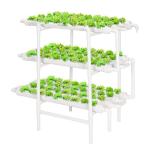 VIVOSUN Hydroponics Growing System 108 Plant Sites, 3 Layers 12 Food-Grade PVC-U Pipes Gardening System Grow Kit with Water Pump Timer, Nest Basket and Sponge for Leafy Vegetables