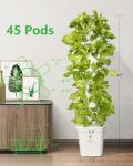 DPROOTS Hydroponic Tower Growing System，45 Pods Vertical Garden，Suitable for Indoor and Greenhouse, Grow Herbs and Vegetables，Houseplant Farming with Water Circulation and Automatic Timer
