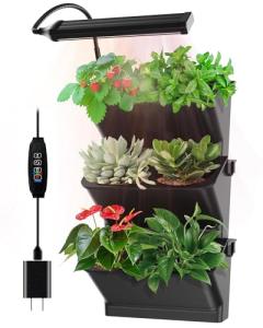 Indoor Wall Planter with Grow Light & Self Watering
