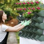 12 Pocket Self-Watering Vertical Planters - Green