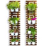 Wooden Wall Planter Set for Indoor Outdoor Plants