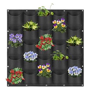 25-Pocket Vertical Hanging Planter Bags Black