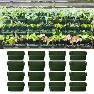 Maxona 16-Pack Wall Planters for Urban Gardening