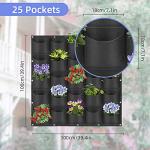 25-Pocket Vertical Hanging Planter Bags Black