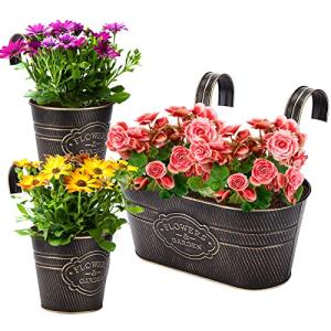 Vintage Metal Wall Hanging Flower Pots Set of 3