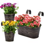 Vintage Metal Wall Hanging Flower Pots Set of 3