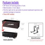 LaLaGreen Self-Watering Deck Railing Planters (4-Pack)