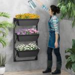 3-Tier Vertical Hanging Planter with Self-Watering Pots