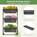 3-Tier Vertical Hanging Planter with Self-Watering Pots