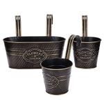 Vintage Metal Wall Hanging Flower Pots Set of 3