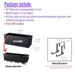 LaLaGreen 20 Inch Railing Planter Box Set