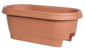24" Terra Cotta Balcony Rail Planter by Bloem