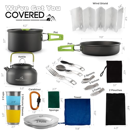 Essential Camping Cookware Set and Stove Kit