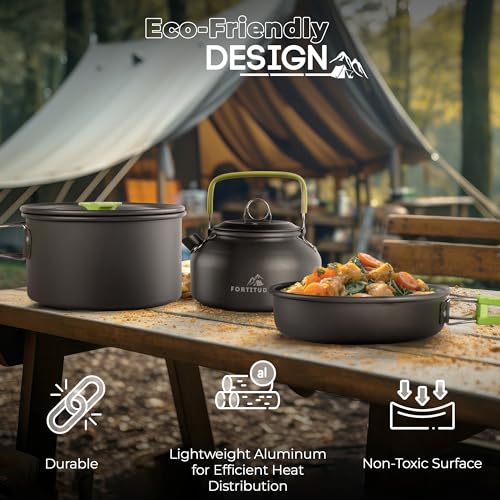 Essential Camping Cookware Set and Stove Kit