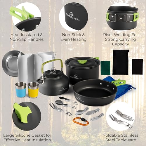 Essential Camping Cookware Set and Stove Kit