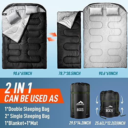 MEREZA XL Queen Size Double Sleeping Bag for Camping