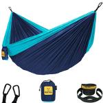 Wise Owl Outfitters Double Camping Hammock - Navy/Lt Blue