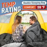MEREZA XL Queen Size Double Sleeping Bag for Camping