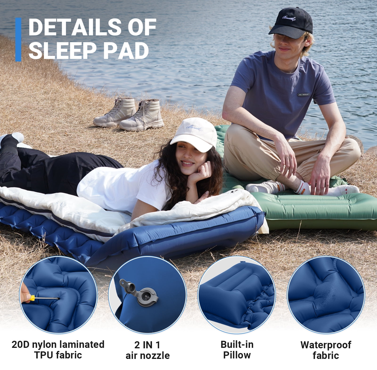 KingCamp Self-Inflating Sleeping Pad with Built-In Foot Pump