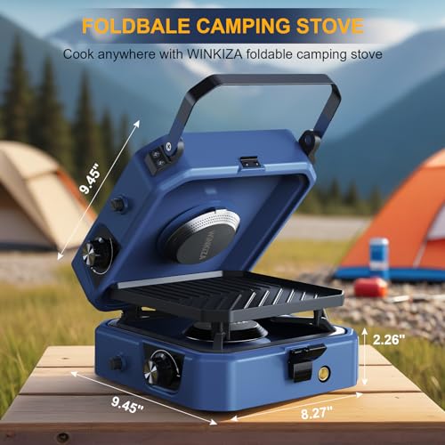 WINKIZA Portable Propane Camping Stove with Grill
