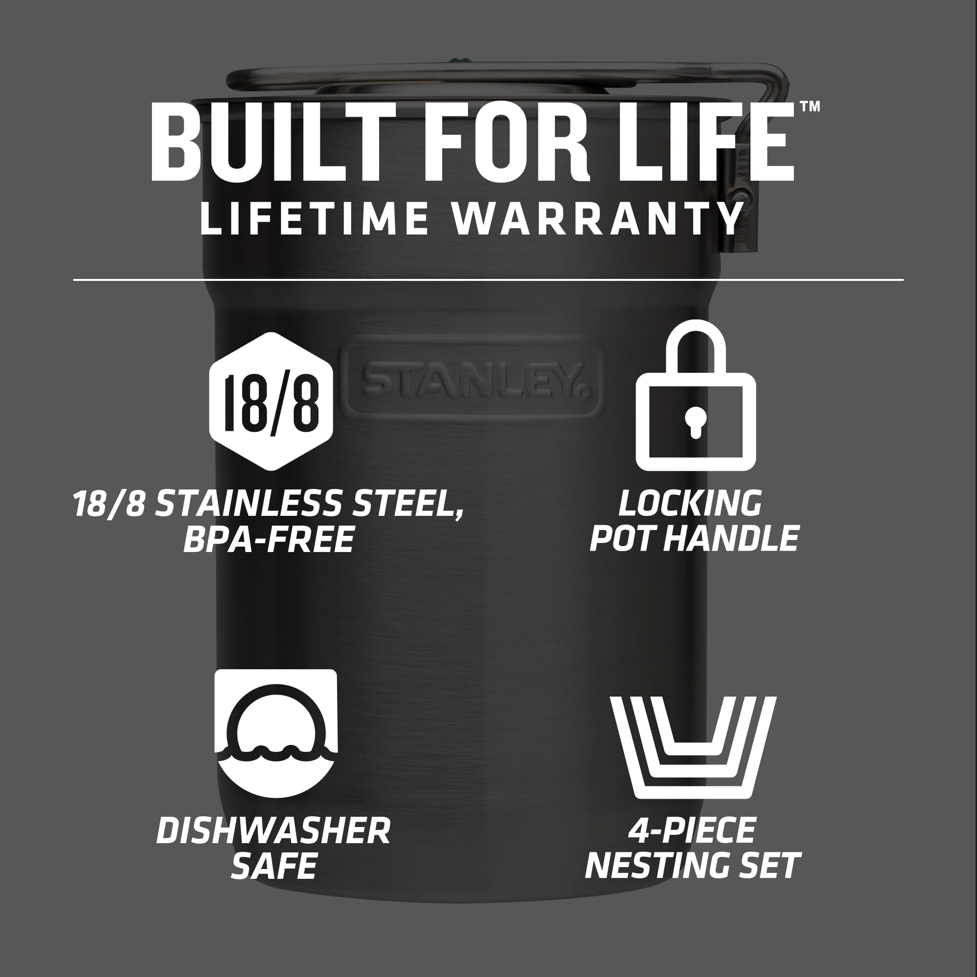 Stanley Adventure Two Cup Stainless Steel Cookware Set