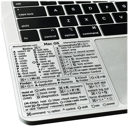 Mac OS Shortcut Stickers for MacBook Laptops