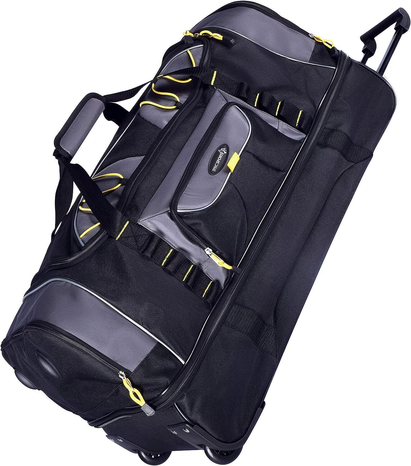 30" Rolling Duffel Bag with Drop-Bottom Sections
