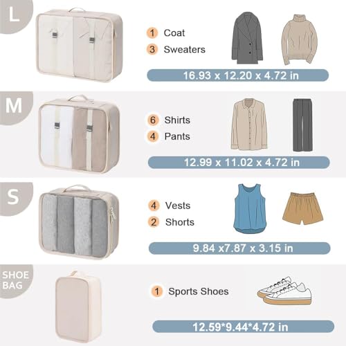 8-Piece Travel Compression Packing Cubes Set