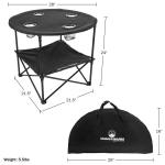 Wakeman 2-Tier Folding Table with Cupholders
