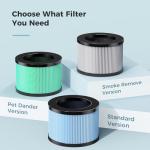 AROEVE Bedroom Air Purifier with 3-Layer Filter