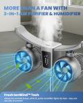 45" Oscillating Air Purifier Fan with Humidifier