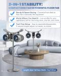 45" Oscillating Air Purifier Fan with Humidifier