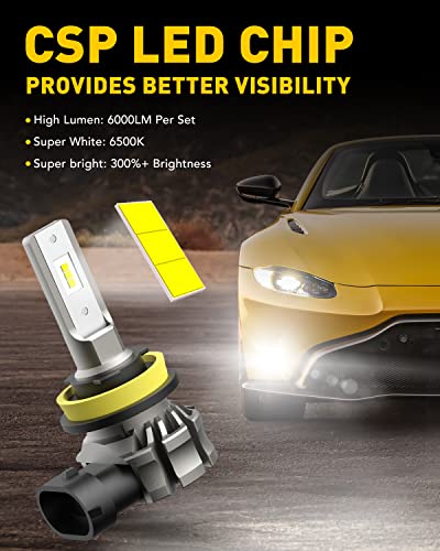 AUXITO H11/H8/H16 LED Fog Light Bulbs - 6000 Lumens