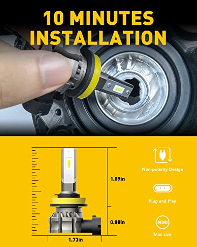 AUXITO H11/H8/H16 LED Fog Light Bulbs - 6000 Lumens