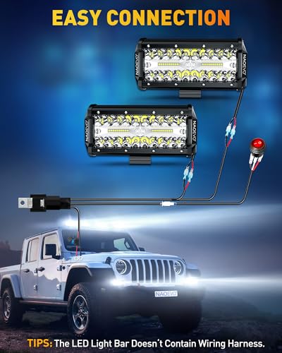 NAOEVO 7" LED Light Bar, 240W Fog Lights