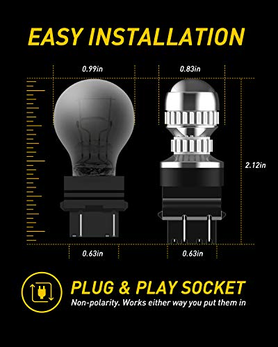 Brilliant Red AUXITO 3156 3157 LED Brake Bulbs