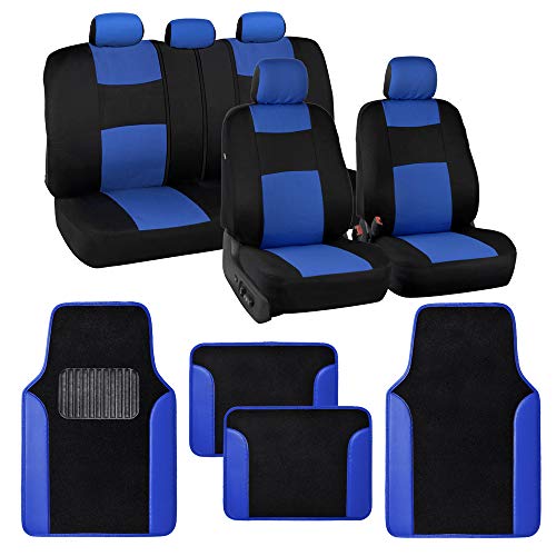 BDK Blue Car Seat Covers & Floor Mats Set