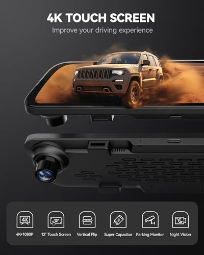 WOLFBOX G840S 12" 4K Dual Dash Cam