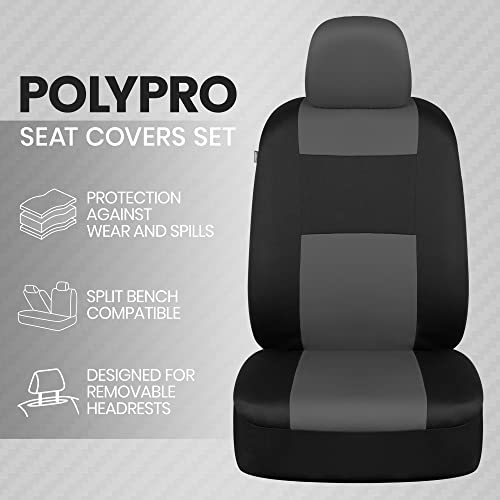 BDK Gray and Black PolyPro Seat Covers Set